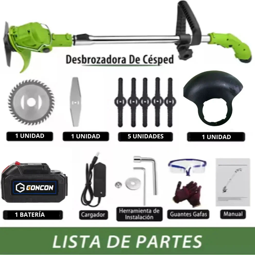 INALAMBRICA! Desbrozadora Eléctrica 3 en 1 Podadora Cortadora Césped